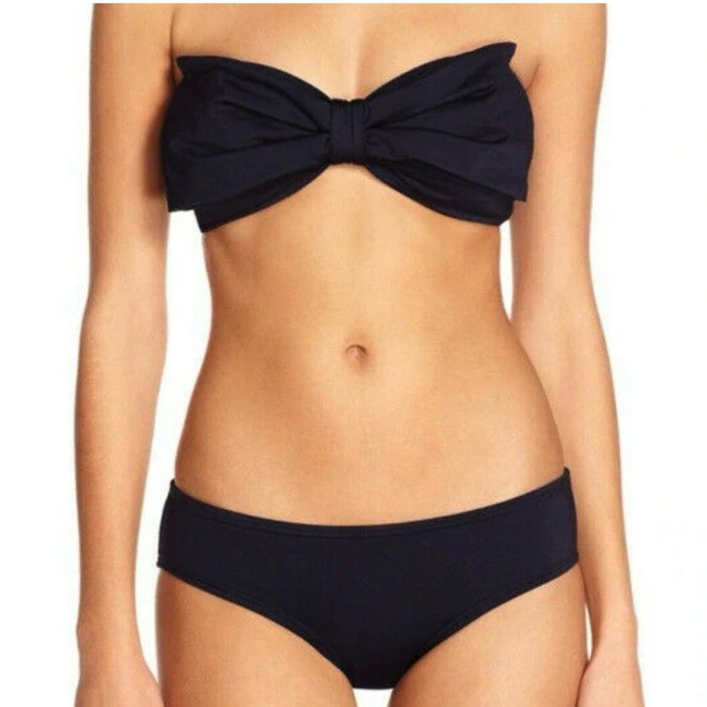 kate spade Black Bandeau Bow Bikini NWT